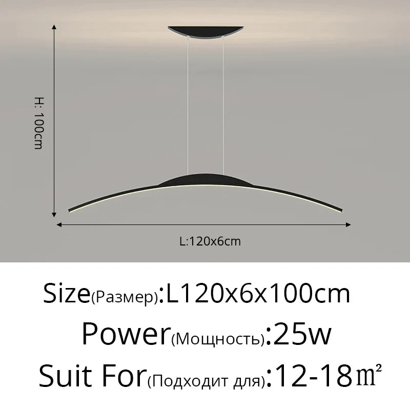 Minimalist LED Pendant Light Gold 150cm Dimmable