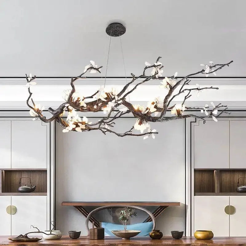 DecorBites™ Copper LED Branch Chandelier: Elegant Lighting for Living & Dining Rooms