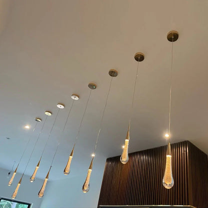 DecorBites™ Crystal Glass LED Pendant Lights - Tear Drop Design for Restaurant, Bar, Staircase
