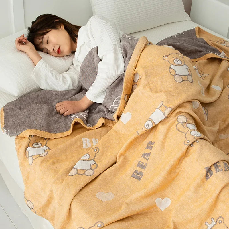 DecorBites™ Cotton Gauze Boho Throw Blanket - Cozy Bedspread & Sofa Cover