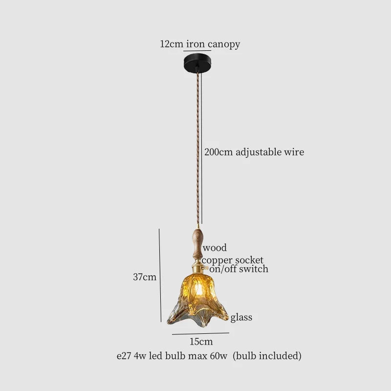 Decorbites™ LED Bernstein-Glas-Hängeleuchte – Amerikanischer Vintage-Stil für die Hausdekoration