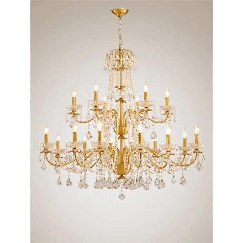 Gold Brass Retro Chandelier