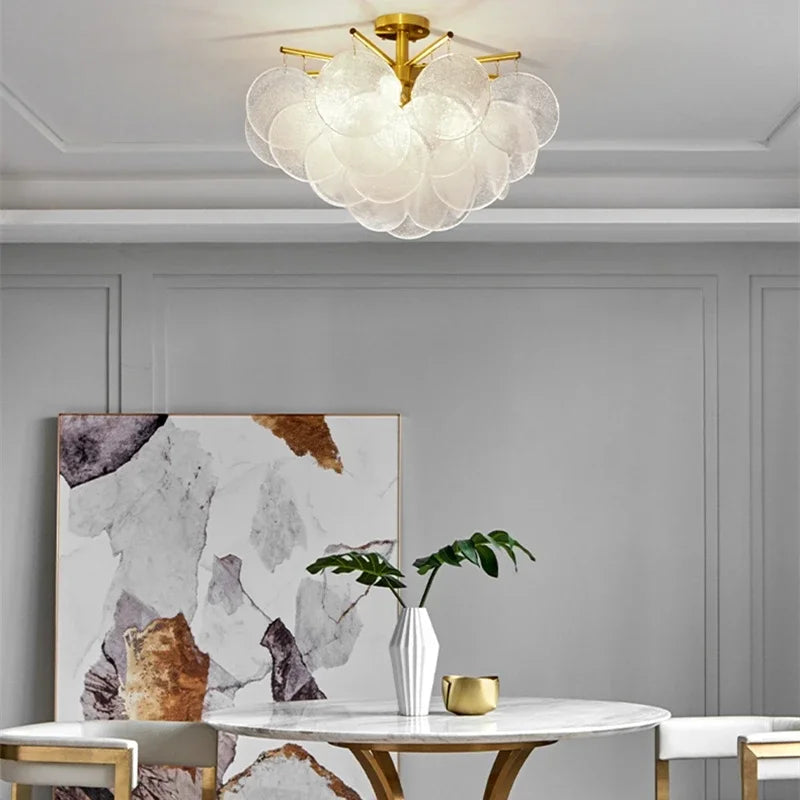 Decorbites™ Elegante Glasleuchter: Französisches Lichtluxus-Kristallbeleuchtung, Romantische Dekoration für Schlafzimmer & Wohnzimmer