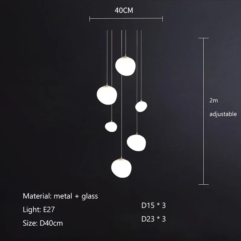 Decorbites™ Glas-Kugeln-LED-Hängeleuchten für die Einrichtung zu Hause, Wohn-/Esszimmer, Bar & Treppen