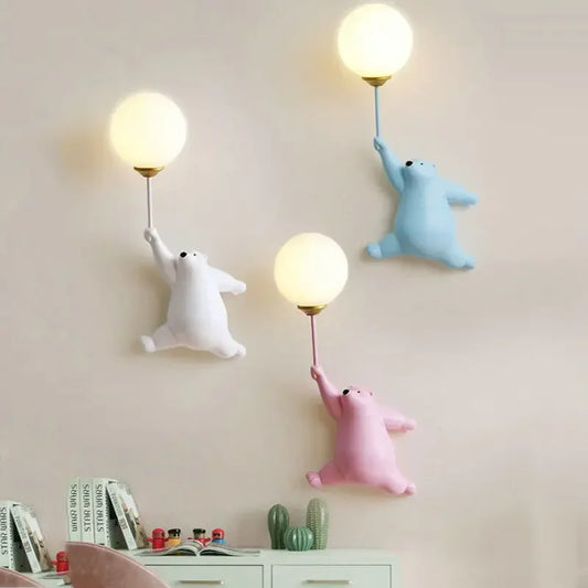 Decorbites™ Kinder Bären Wandlampe Mond-Deko für Mädchenzimmer