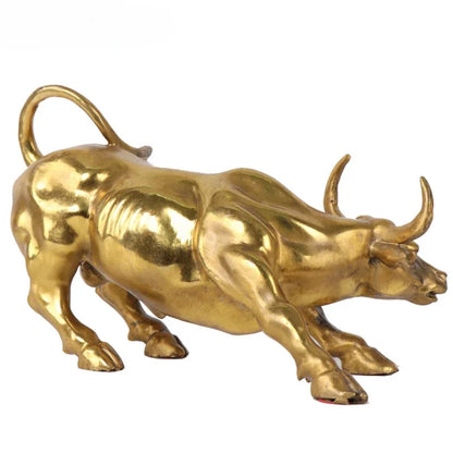 Decorbites™ Goldene Stier-Figur Skulptur - Börsenbüro-Dekoration & Festtagsgeschenk