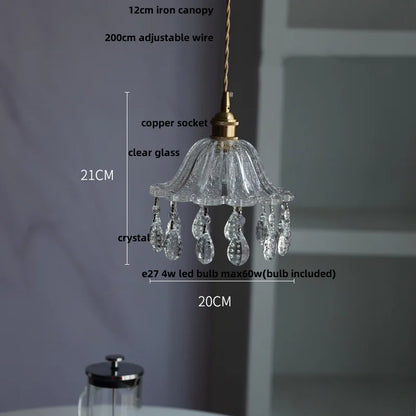 DecorBites™ Crystal Glass LED Pendant Lamp: Modern Luxury Interior Lighting for Home Decor