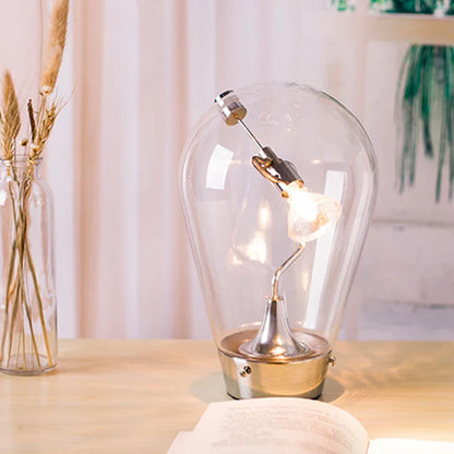 DecorBites™ Gravitational Chrome LED Table Lamp for Bedroom Study & Work