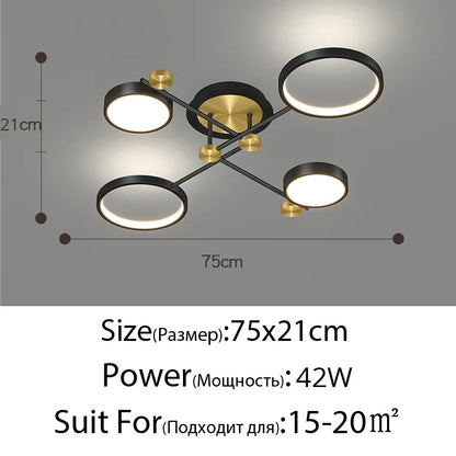 Decorbites™ Elegante Mehrkopf-Gold-LED-Deckenleuchte für Wohnzimmer & Schlafzimmer