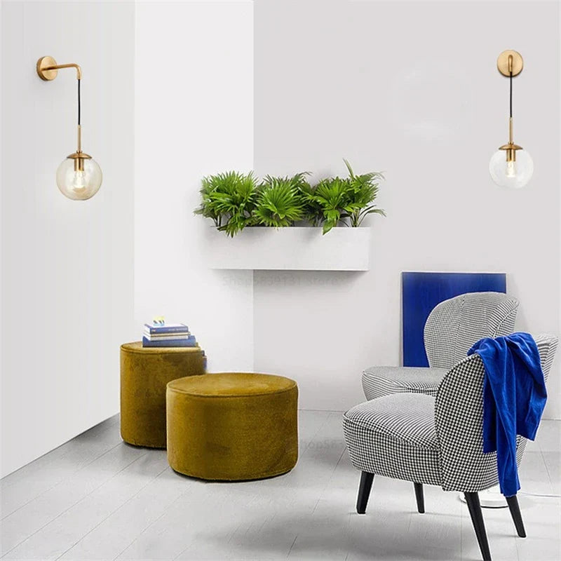 Decorbites™ Glasball-Wandlampe: Nordisch Moderne LED-Beleuchtung für Wohnzimmer, Schlafzimmer und Flur