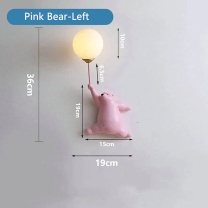 DecorBites™ Kids Bear Moon Wall Lamp | 3D Printed Bedroom Interior Light