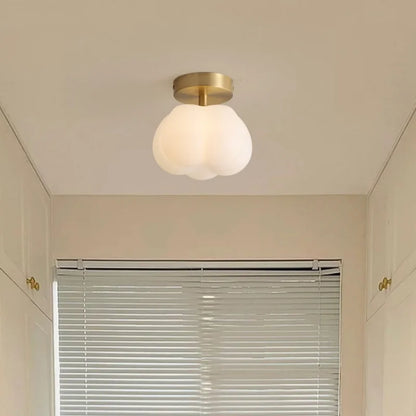 Decorbites™ Baumwoll-Form LED-Deckenleuchte – Creme. Nordischer Stil, Flur Balkon Veranda Licht.