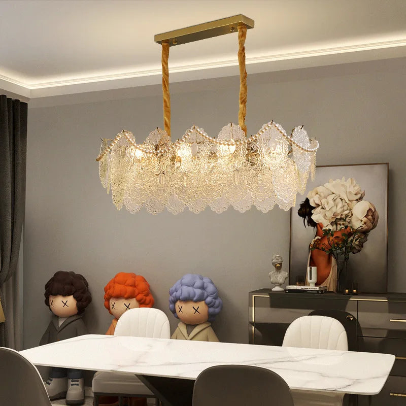 Decorbites™ Klar-Glas-LED-Kronleuchter: Moderner französischer Stil für Wohnzimmer, Schlafzimmer, Küche.