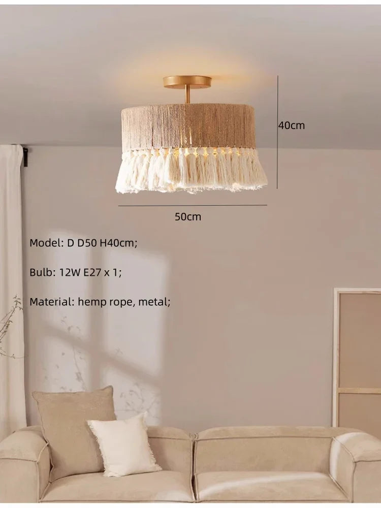 Decorbites™ Hanfseil E27 LED Hängeleuchten Kronleuchter Beleuchtung - Nordische Minimalismus
