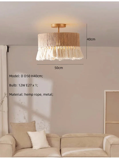 Decorbites™ Hanfseil E27 LED Hängeleuchten Kronleuchter Beleuchtung - Nordische Minimalismus