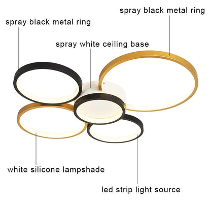 DecorBites™ LED Ceiling Chandelier Remote Control Living Room Bedroom Kitchen Lamp White