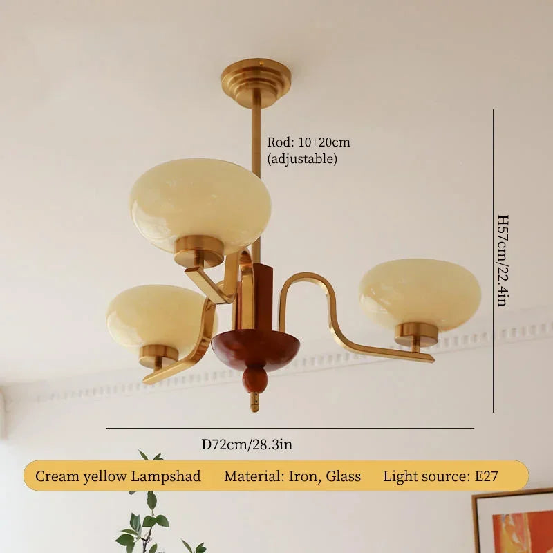 DecorBites™ Cream Glass Pendant Chandelier for Home Decor