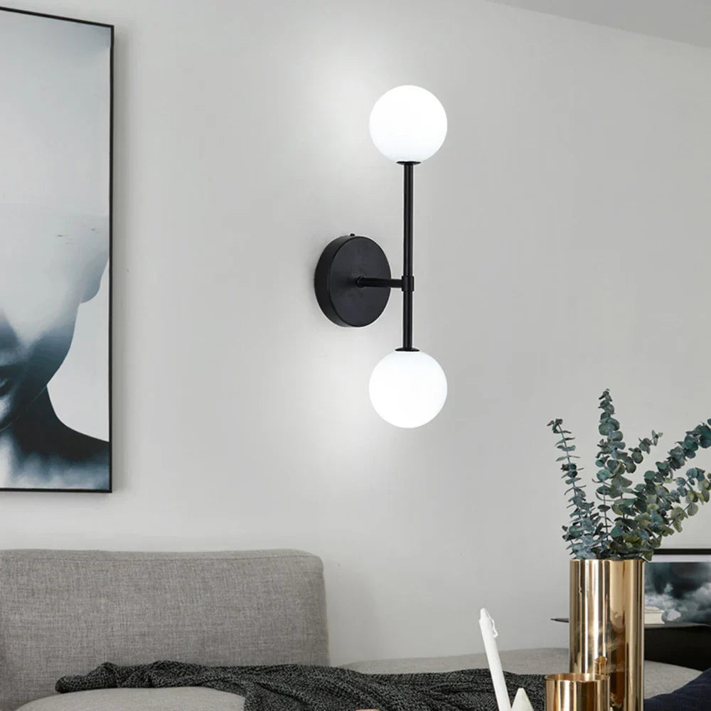 DecorBites™ Frosted Glass Ball LED Wall Sconce - Indoor Home Lighting Fixture