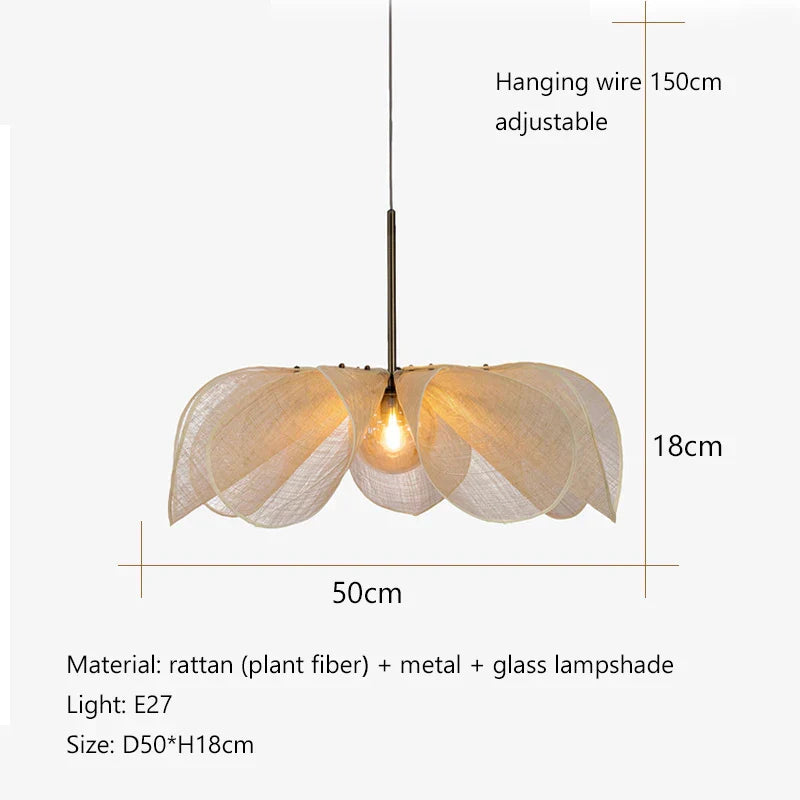 Decorbites™-Creme-Stoff-Blumen-Kronleuchter LED-Esszimmertisch-Hängeleuchte