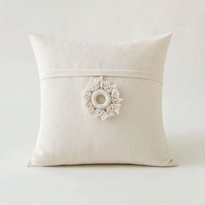 Decorbites™ Elfenbein Pompon-Quaste Kissenbezug 45x45cm/30x50cm Heimdekoration Sofa Saisonbezogen