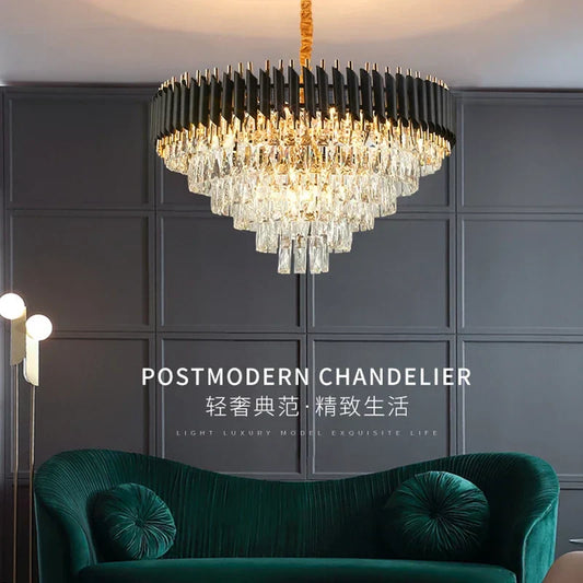 DecorBites™ Crystal LED Pendant Chandelier: Modern Luxury Living Room Dining Lighting Fixture