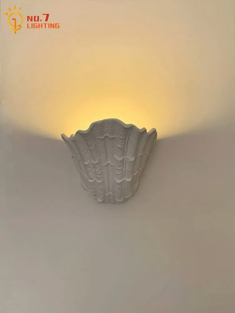 Decorbites™ Gips-Schalen-LED-Wandleuchte – Französisches Design Mittelalterliche Wabi-Sabi-Kunst Schlafzimmer-Dekoration