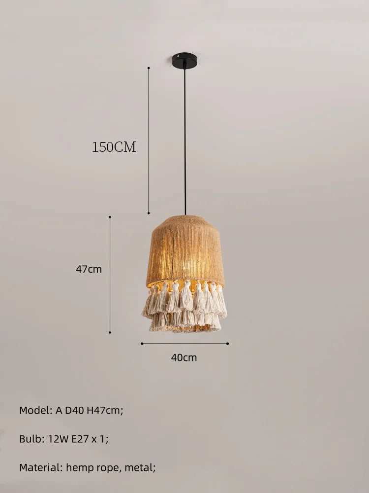 Decorbites™ Hanfseil E27 LED Hängeleuchten Kronleuchter Beleuchtung - Nordische Minimalismus