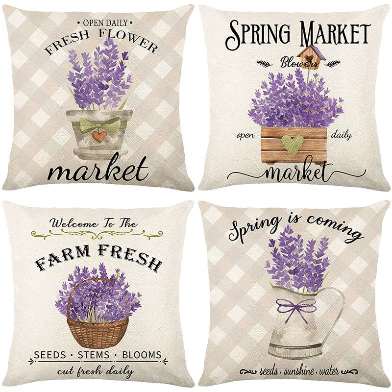Lavender Linen Pillowcase
