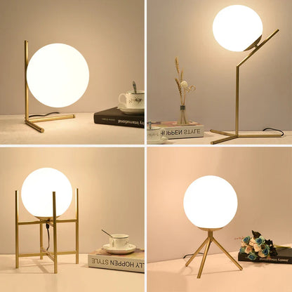 DecorBites™ Glass Ball Table Lamp: Modern Nordic LED Desk Light