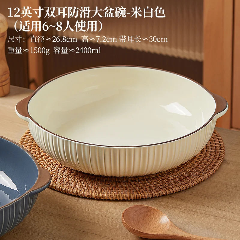 Decorbites™ Große Keramik-Fischschüssel für Nudeln und Suppe