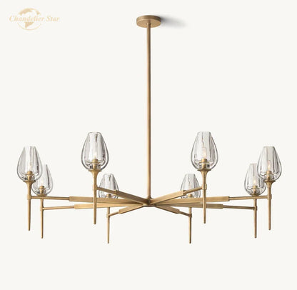 Decorbites™ Kristall-Tulpen-Kronleuchter-Hängeleuchte Wohnzimmer Esszimmer Schlafzimmer Luxus-Glasbeleuchtung