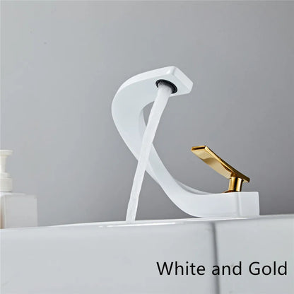 DecorBites™ Black & Gold Basin Faucet: Brushed Gold/Nickel/Chrome Mixer Tap, Hot & Cold Water