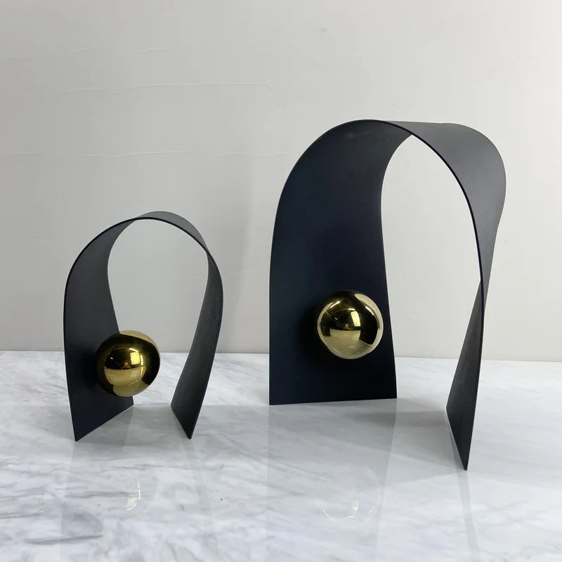 DecorBites™ Goldene Kugel Metallbögen Geometrische Kunst Ornamente für die Heimdekoration