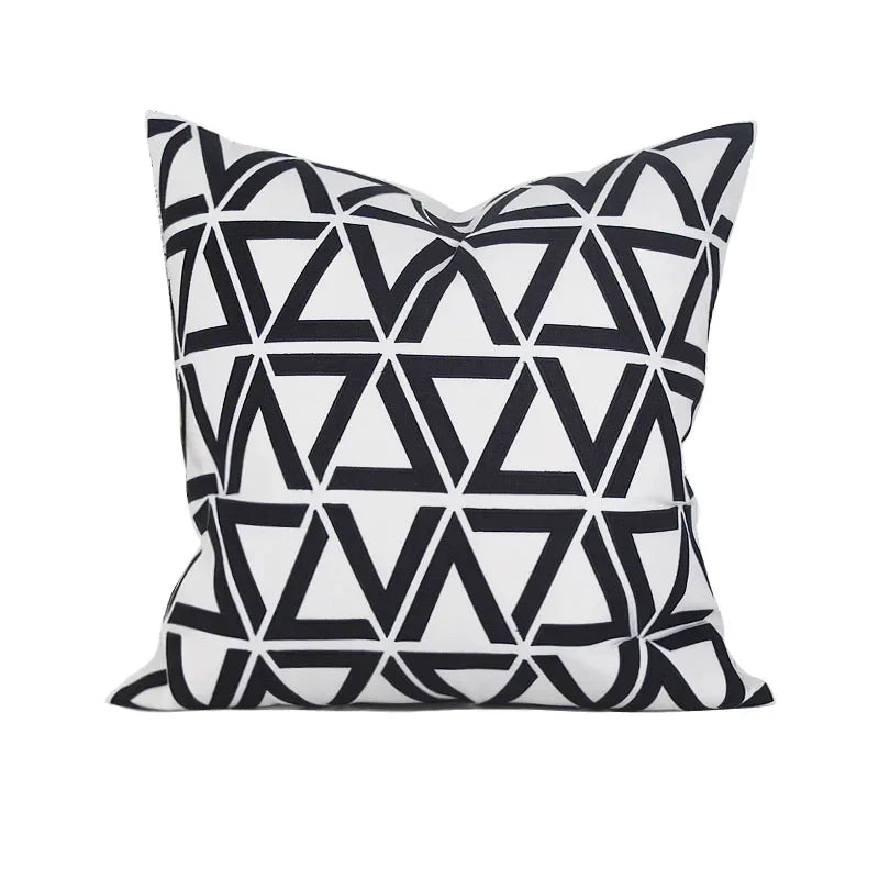 DecorBites™ Geometric Embroidered Noble Cushion Covers for Living Room Sofa
