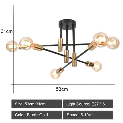 Decorbites™ Schmiedeeisernes Kronleuchter LED-Deckenleuchte Modernes Vintage-Dekor-Beleuchtung