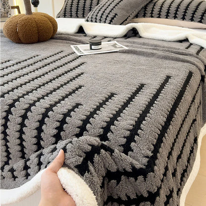 Decorbites™ Jacquard-Decke: Winterverdickte Lammwoll-Nap-Shawl für das Wohnzimmer