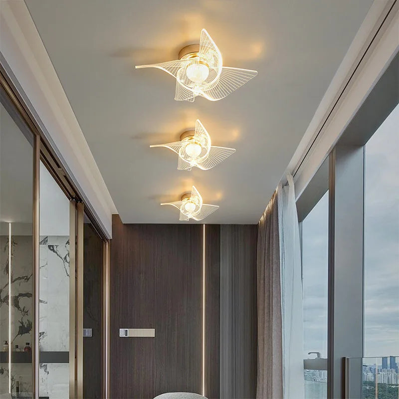 Gold Nordic Ceiling Light With Efficient LED