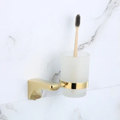 Decorbites™ Gold-Badmöbel-Set: Handtuchhalter, Regal, Papierhalter, Handtuchhalter, Toilettenbürstenhalter