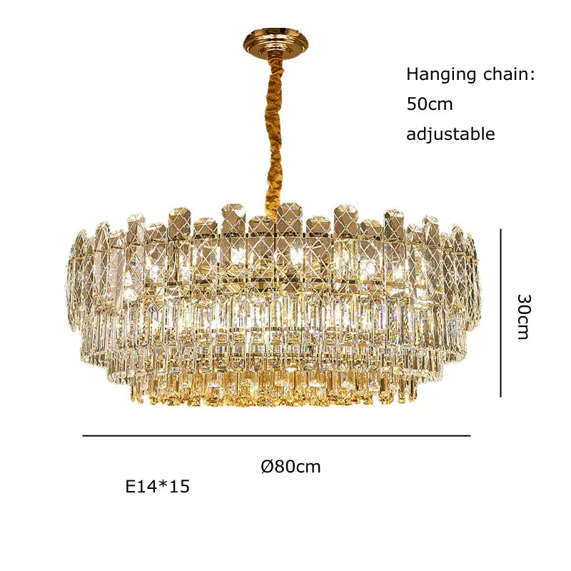 Decorbites™ Gold-Luster-Kronleuchter LED-Kristallleuchte – Postmoderne Luxus-Hängeleuchte