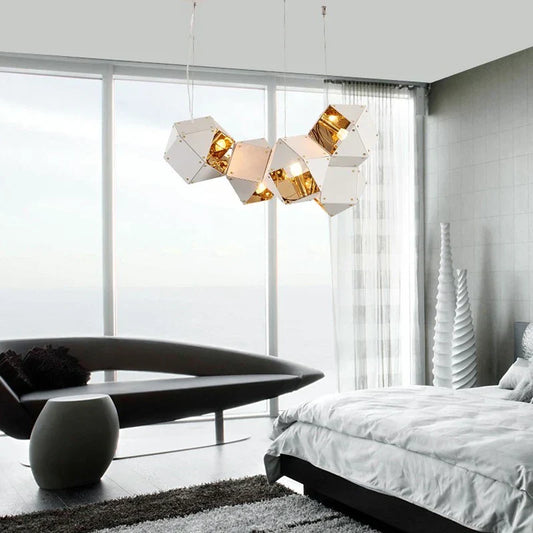 DecorBites™ Cube LED Pendant Light: Art Deco Hanging Lamp for All-Match Style