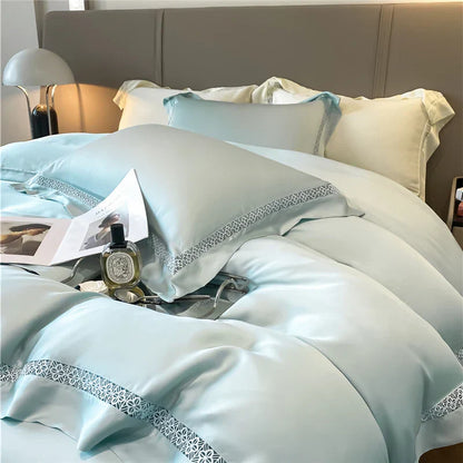 Decorbites™ Eukalyptusfaser-Spitzen-Bettwäsche-Set für weichen, seidenweichen und kühlen hautfreundlichen Komfort