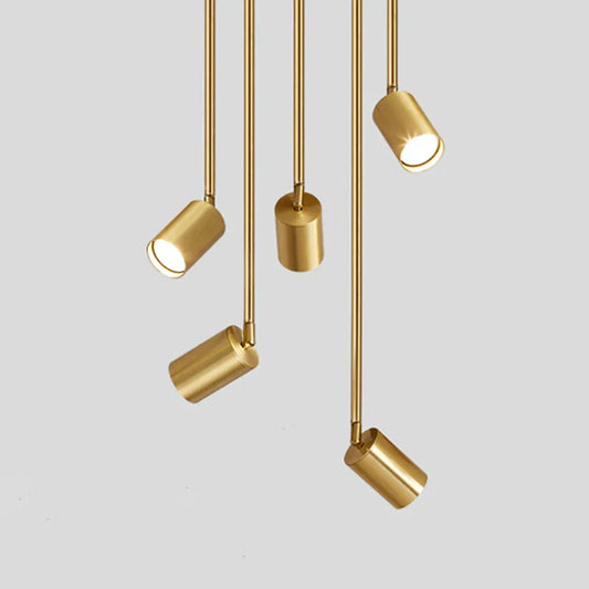 Decorbites™ Gold Langarm-Deckenpendant mit drehbaren LED-Scheinwerfern