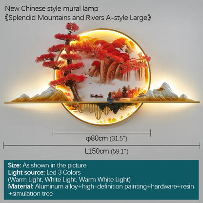 DecorBites™ LED Landscape Pine Picture Wall Light for Home Decor