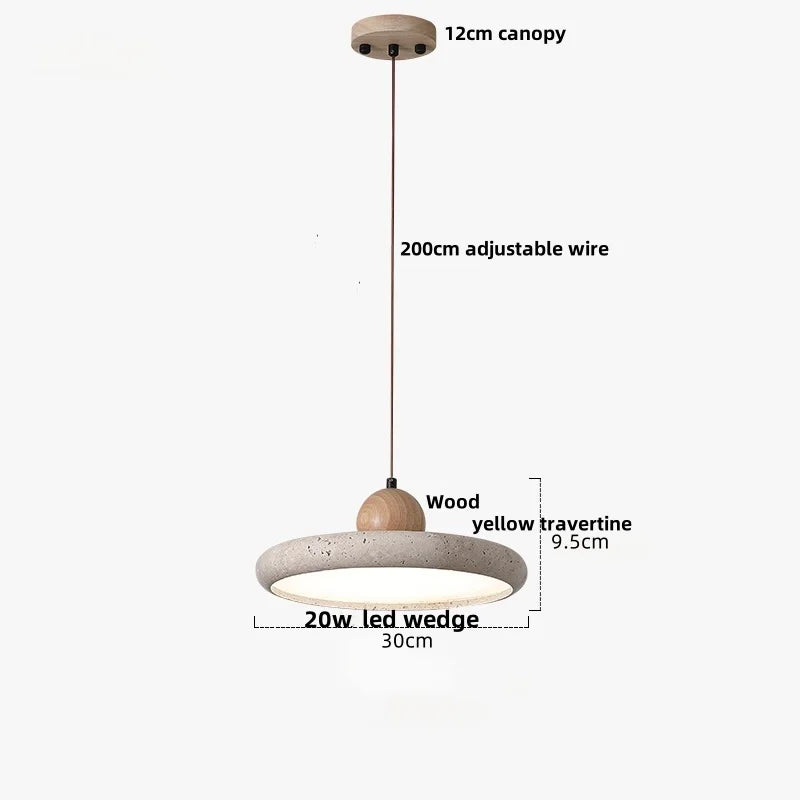 Decorbites™ LED-Hängeleuchte aus Schwarz-Eisen Wabi Sabi - Gelber Travertin