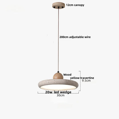 Decorbites™ LED-Hängeleuchte aus Schwarz-Eisen Wabi Sabi - Gelber Travertin