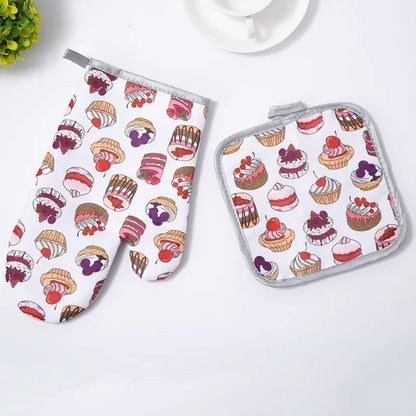 Decorbites™ Baumwoll-Küchen-Back-Mikrowellen-Handschuhe für hitzebeständige Back-Ofensicherheit