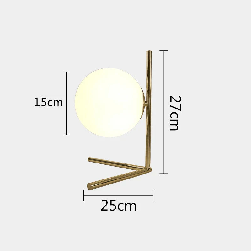 DecorBites™ Glass Ball Table Lamp: Modern Nordic LED Desk Light
