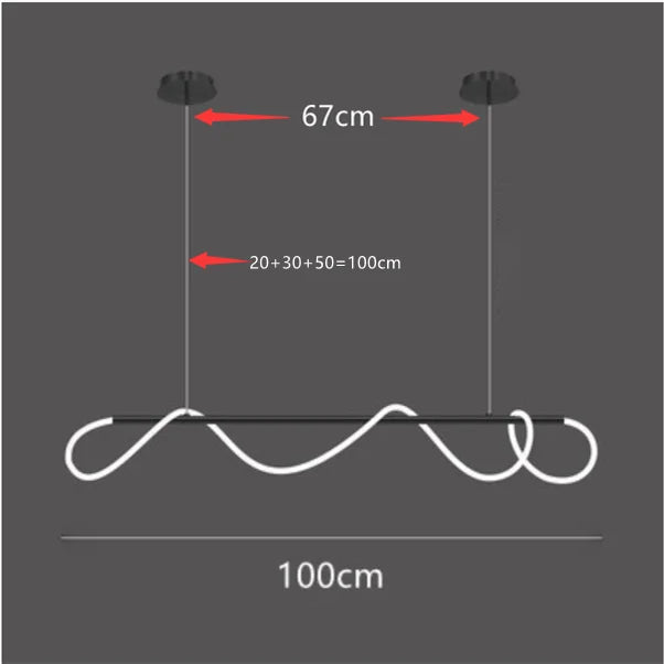 Modern Linear Stainless Steel LED Pendant Light