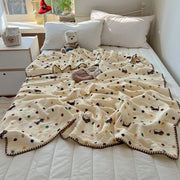 Cotton Cartoon Travel Blanket