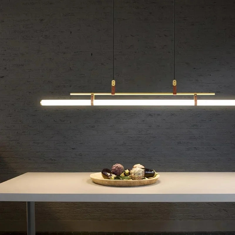 Decorbites™ Eden Moderne Schwarze Goldene Lederrohr-LED-Hängeleuchter